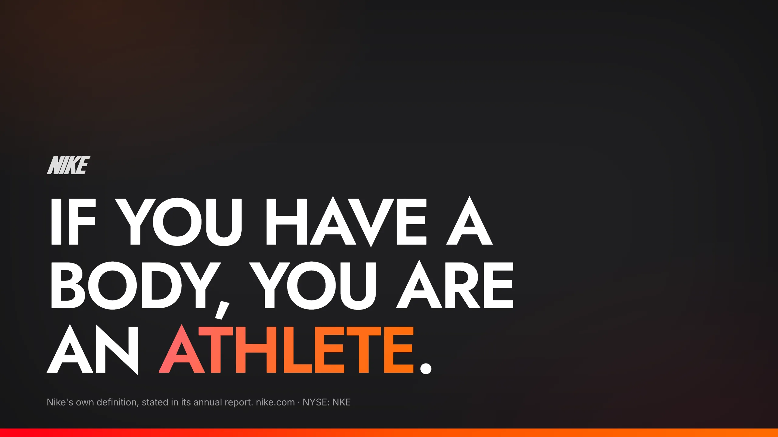 Cover slide of the Nike deck